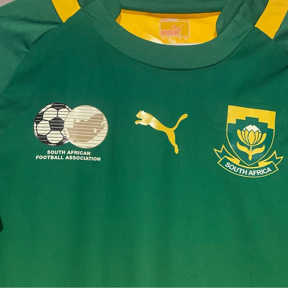 Vintage Puma Mens Small Green South Africa Mens Soccer Jersey - Picture 4 of 5